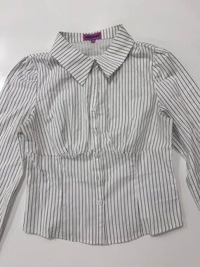 Edikted black & white Pinstriped Button Down